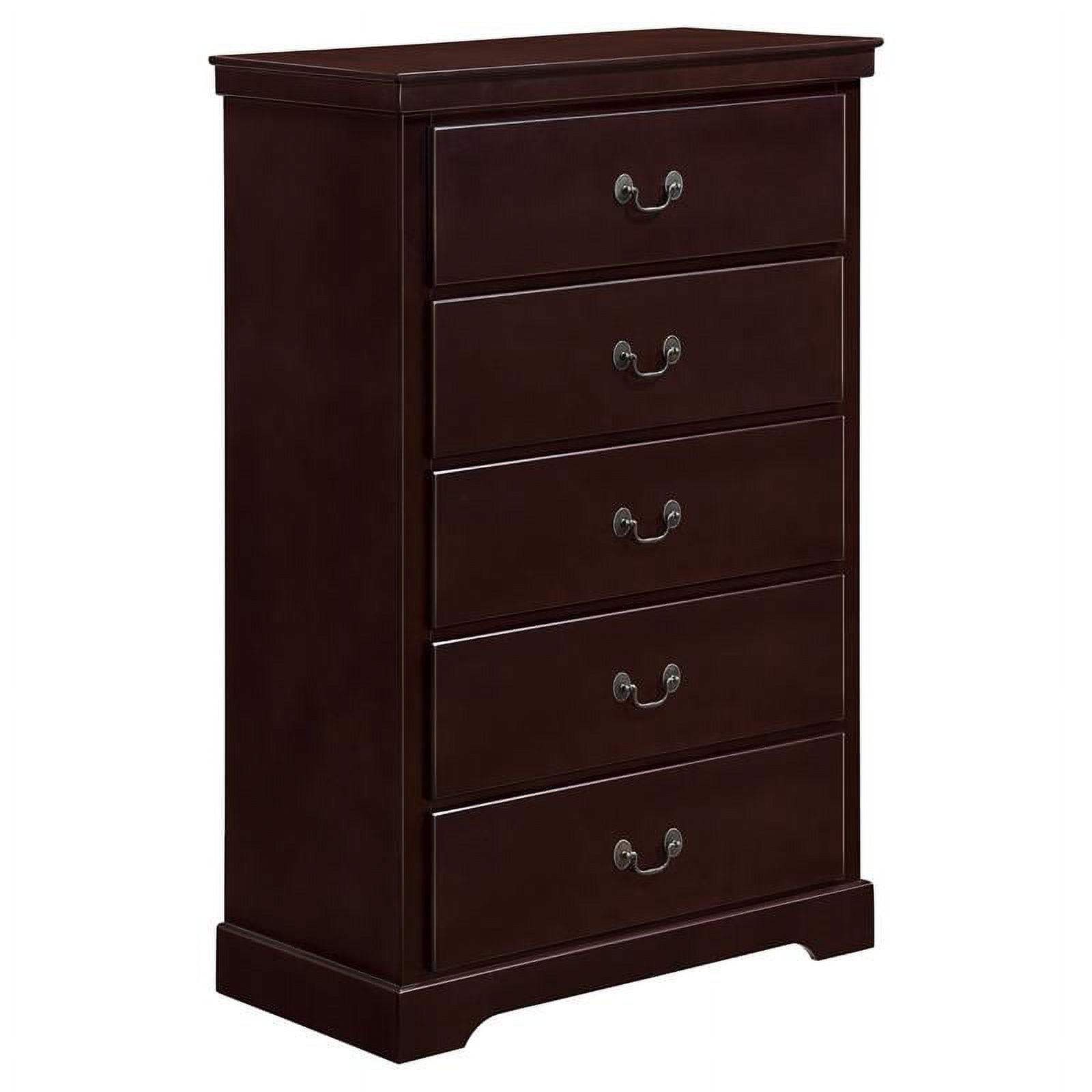 Lexicon Seabright 5 Drawers Traditional Wood Chest in Cherry
