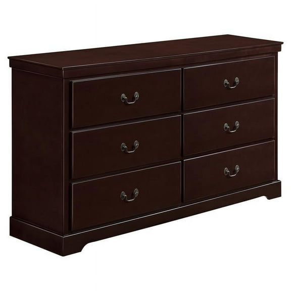 Lexicon Seabright 6-Drawers Traditional Wood Dresser in Cherry