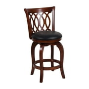 Lexicon Shapel Faux Leather Swivel Counter Stool in Dark Cherry