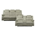 thumbnail image 1 of Lexicon Shola Microfiber 2-Piece Upholstered Power Reclining Sofa Set in Gray, 1 of 14