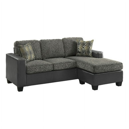 Lexicon Slater Reversible Sofa Chaise with 2 Pillows in Gray