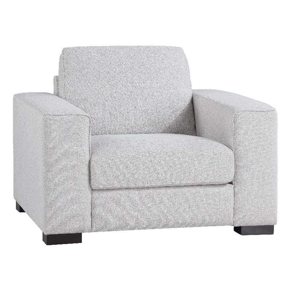 Solaris 44" Gray Fabric and Wood Accent Chair