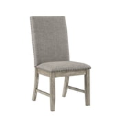 Lexicon Southlake Wood and Fabric Dining Chairs in Brownish Gray Set of 2