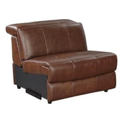 Lexicon Sutton Leather 2/3 Armless Chair in Brown