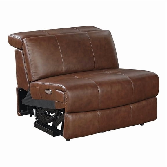 Lexicon Sutton Leather (5/6) Power Armless Rclng Chr with Pwr Headrest in Brown