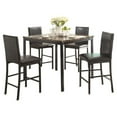 thumbnail image 1 of Lexicon Tempe 5-Piece Metal Counter Height Dining Set in Black/Brown, 1 of 6