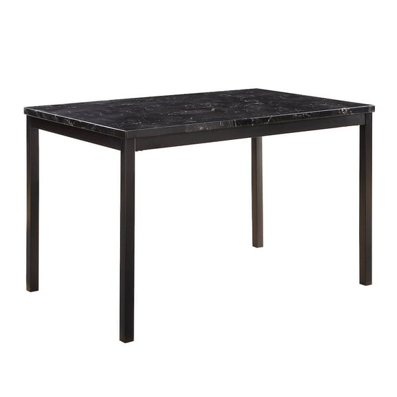 Lexicon Tempe Contemporary Metal Base Dining Room Table in Black