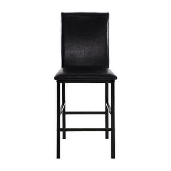 Elegant Tempe 25" Counter Height Metal Chairs in Dark Brown Faux Leather - Set of 4