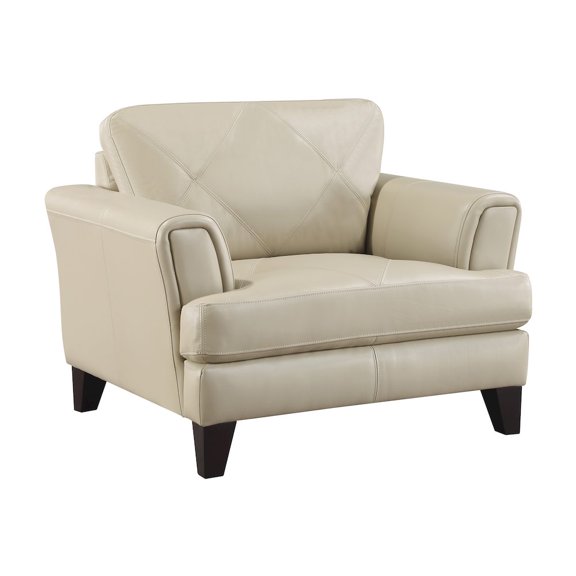 Lexicon Thierry 19" Modern Plywood and Leather Chair in Cream
