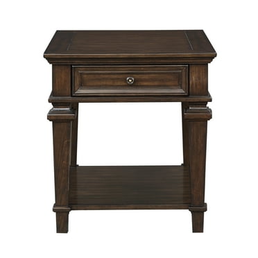 Lexicon Tobias 23" x 28" Traditional Wooden End Table in Espresso