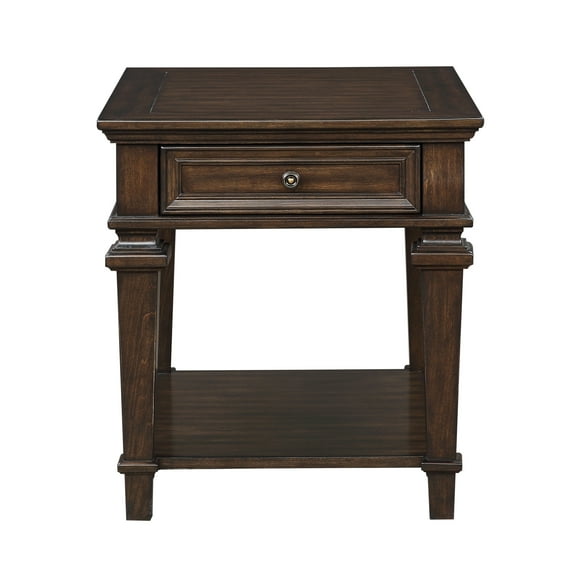 Lexicon Tobias 23" x 28" Traditional Wooden End Table in Espresso