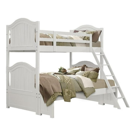Lexicon Traditional Wood and MDF Board Twin/Full Bunk Bed in White