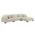 thumbnail image 1 of Lexicon Traverse 4-Piece Corduroy Fabric Modular Sectional in Beige, 1 of 9
