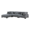 thumbnail image 1 of Lexicon Traverse 4-Piece Corduroy Modular Sectional with Ottoman in Gray, 1 of 8