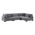 thumbnail image 1 of Lexicon Traverse 4-Piece Corduroy Upholstered Modular Sectional in Gray, 1 of 6