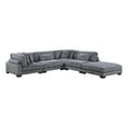 thumbnail image 1 of Lexicon Traverse 5-Piece Corduroy Modular Sectional with Ottoman in Gray, 1 of 7