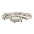thumbnail image 1 of Lexicon Traverse 6-Piece Corduroy Fabric Modular Sectional in Beige, 1 of 9
