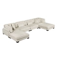 thumbnail image 1 of Lexicon Traverse Corduroy 6-Piece Modular Sectional with Ottomans in Beige, 1 of 5