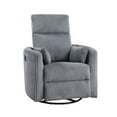 thumbnail image 1 of Lexicon Traverse Corduroy Swivel Glider Reclining Chair in Gray, 1 of 4