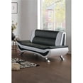thumbnail image 1 of Lexicon Veloce Faux Leather Loveseat in Black and White, 1 of 7