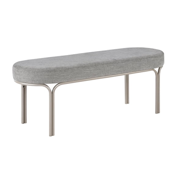 Lexicon Waldon Luxurious Chenille Bench with Plush Foam Cushioned Seat in Gray