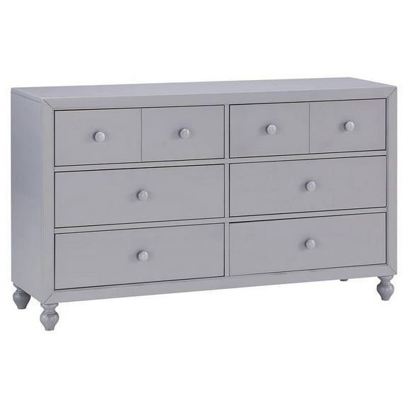Lexicon Wellsummer 6 Dovetail Drawers Modern Wood Dresser in Gray