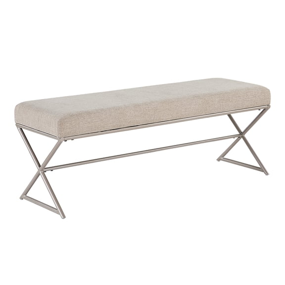 Lexicon Wexley Chenille Bench with Plush Foam Cushioned Seat in Taupe