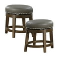 thumbnail image 1 of Lexicon Whitby 18 Inch Dining Height Round Swivel Seat Bar Stool, Gray (2 Pack), 1 of 3