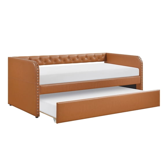 Lexicon Wilcox Faux Leather Daybed in Brown