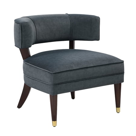 Lexicon Wilson Velvet Accent Chair in Dark Gray