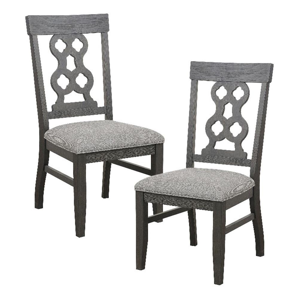 Gray and Dark Pewter Wood Side Chair Set