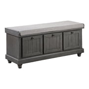 Lexicon Woodwell Asian Hardwood Storage Bench in Gray