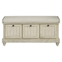 Lexicon Woodwell Wood Storage Bench in White