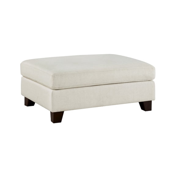 Lexicon Zeke Textured Ottoman in Ivory
