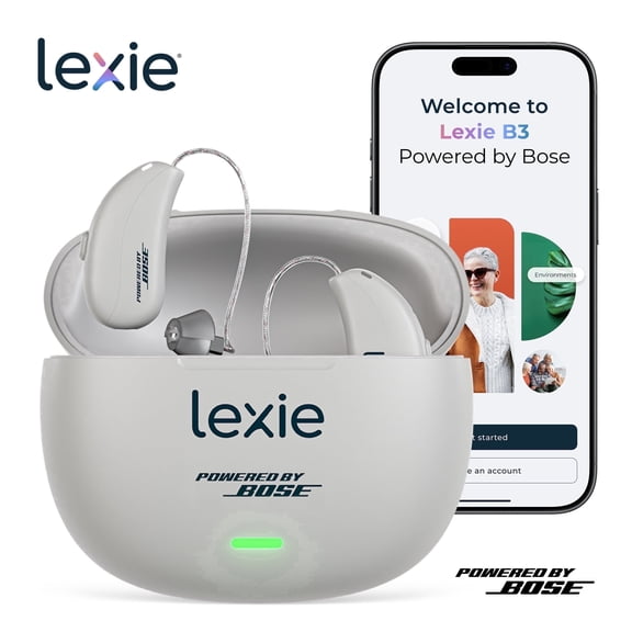 Lexie B3 OTC Hearing Aids Powered by Bose,  Up to 128 Hour Battery Life, Bluetooth Streaming, Speech Clarity in Noise