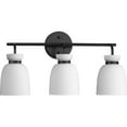 thumbnail image 1 of Lexie Collection Three-Light Matte Black Contemporary Vanity Light, 1 of 12