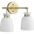 thumbnail image 1 of Lexie Collection Two-Light Brushed Gold Contemporary Vanity Light, 1 of 13