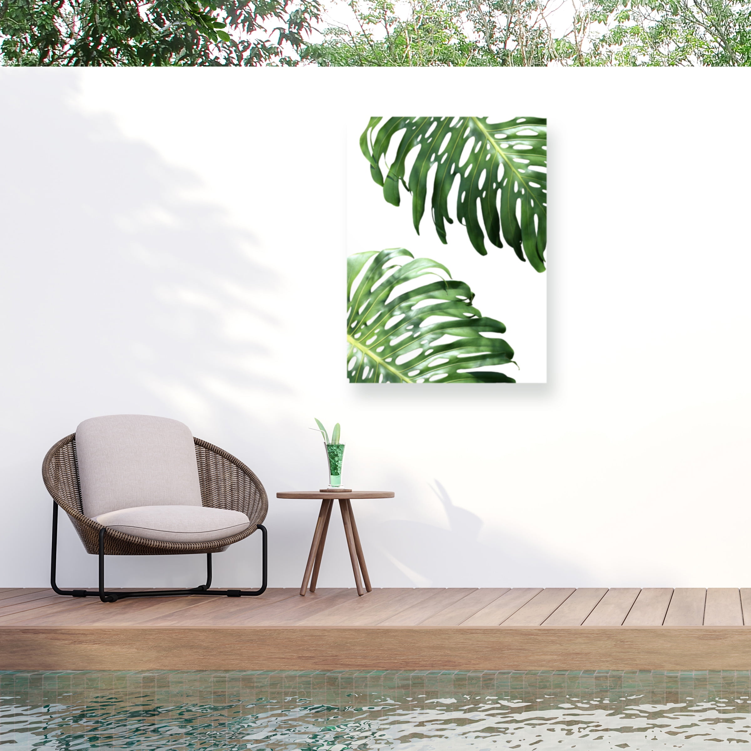 Lexie Greer 'Double Philodendron (color)' Outdoor Canvas