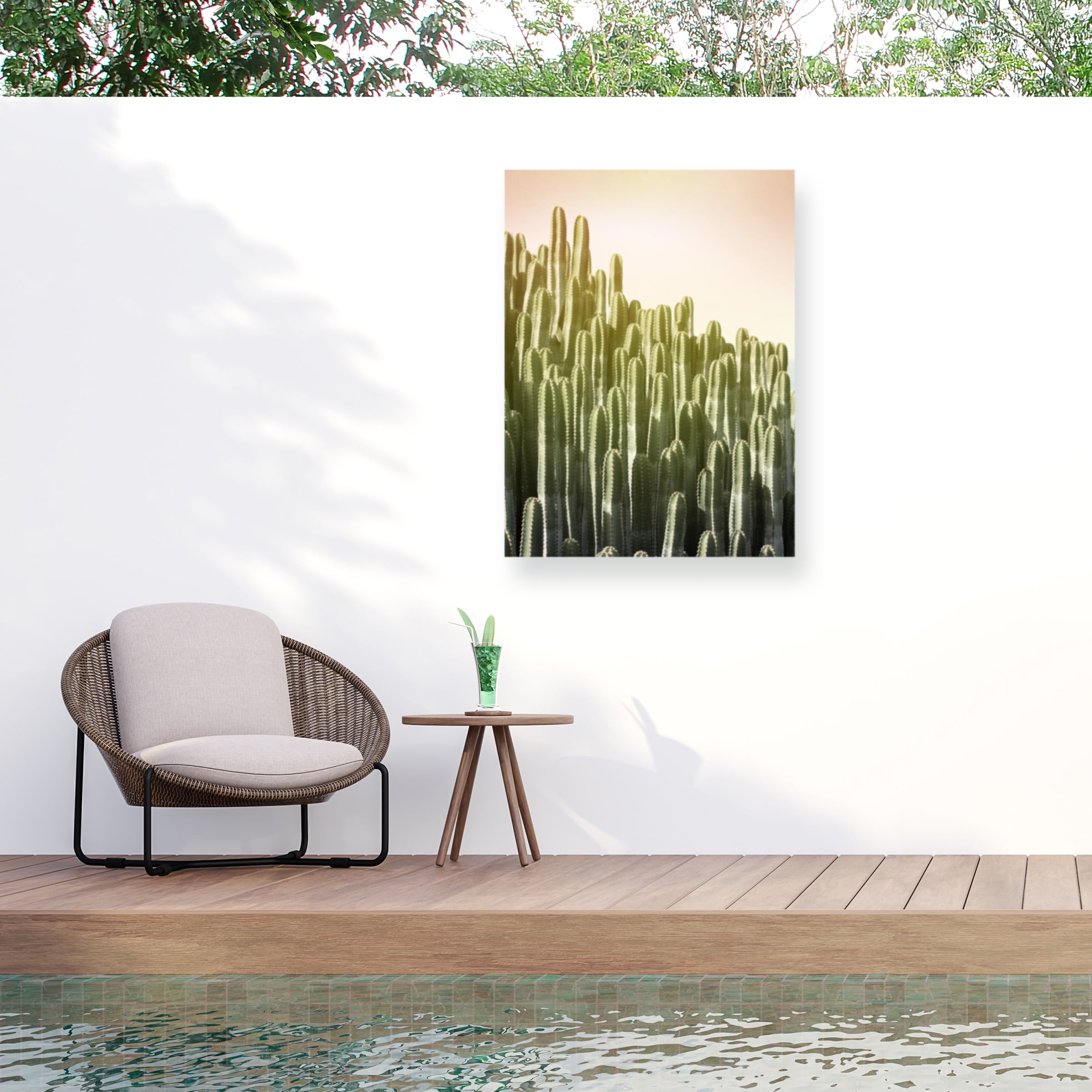 Lexie Greer 'Pink Sky Cactus' Outdoor Canvas