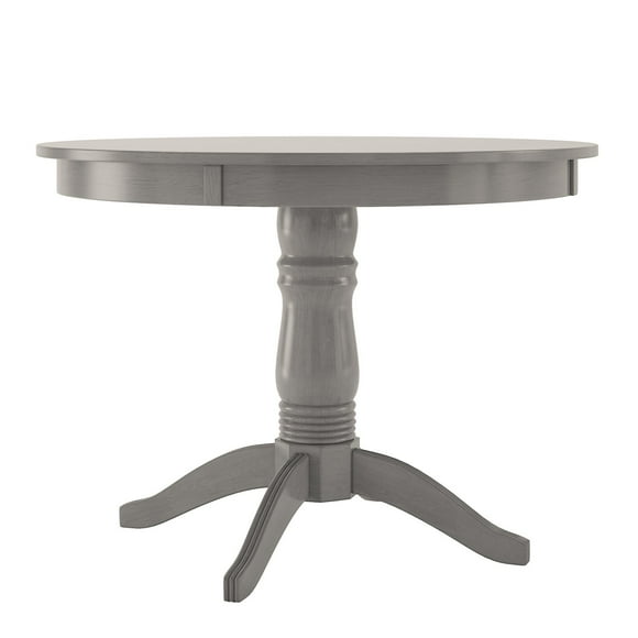 Lexington 42" Round Wood Pedestal Base Dining Table, Antique Grey