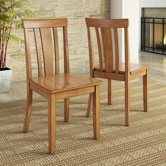 Lexington 5-Piece Dining Set with 48 Dining Table and 4 Slat Back Chairs, Oak