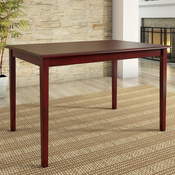 Lexington 5-Piece Dining Set with 48 Dining Table and 4 Window Back Chairs, Antique Berry Red