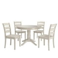 thumbnail image 1 of Lexington 5-Piece Wood Dining Round Table and 4 Ladder Back Chairs, Antique White, 1 of 6
