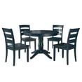 thumbnail image 1 of Lexington 5-Piece Wood Dining Round Table and 4 Ladder Back Chairs, Dark Denim, 1 of 6