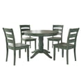 thumbnail image 1 of Lexington 5-Piece Wood Dining Round Table and 4 Ladder Back Chairs, Dark Sea Green, 1 of 7
