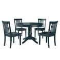 thumbnail image 1 of Lexington 5-Piece Wood Dining Set, Round Table and 4 Mission Back Chairs, Dark Denim, 1 of 2