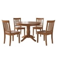 thumbnail image 1 of Lexington 5-Piece Wood Dining Set, Round Table and 4 Mission Back Chairs, Oak, 1 of 8