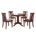 thumbnail image 1 of Lexington 5-Piece Wood Dining Set, Round Table and 4 Slat Back Chairs, Berry Red, 1 of 6