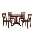 thumbnail image 1 of Lexington 5-Piece Wood Dining Set, Round Table and 4 Window Back Chairs, Berry Red, 1 of 6