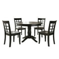 thumbnail image 1 of Lexington 5-Piece Wood Dining Set, Round Table and 4 Window Back Chairs, Black, 1 of 6